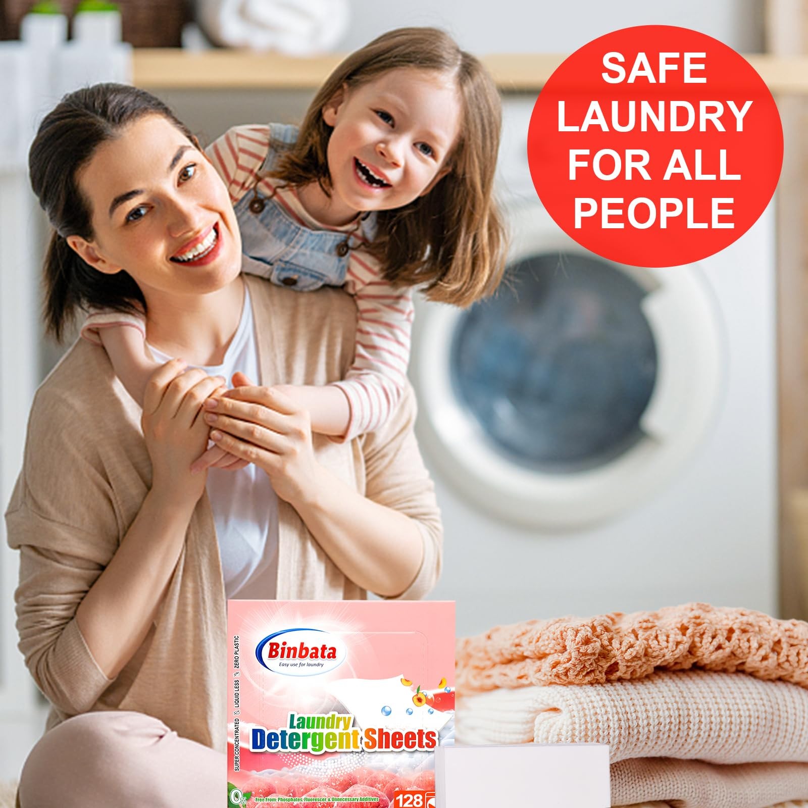 Laundry Detergent Sheets – Up To 128 Loads, Hypoallergenic, Eco-Friendly Peac…