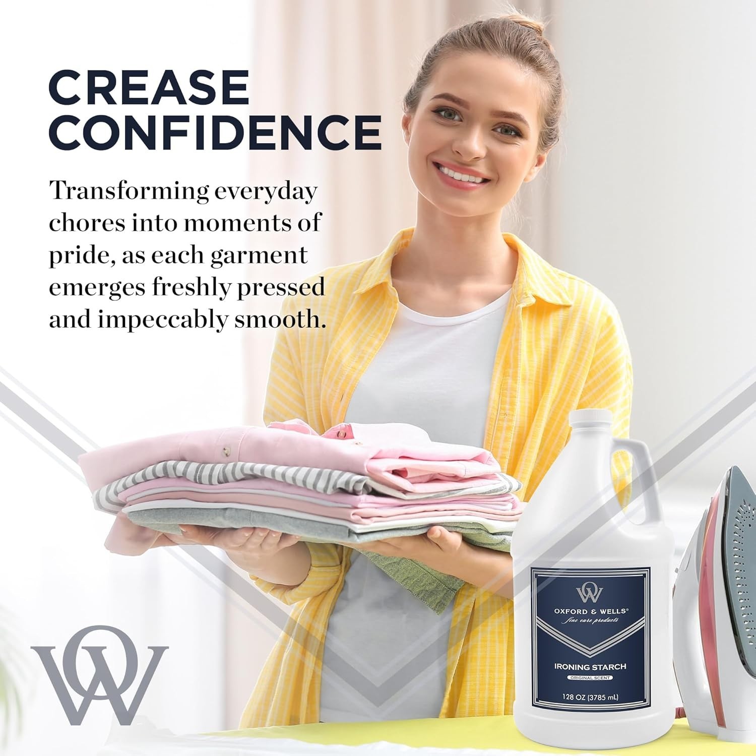 Gentle Non-Streaking Fabric Care Spray – 128 Oz Wrinkle Releaser with Scent