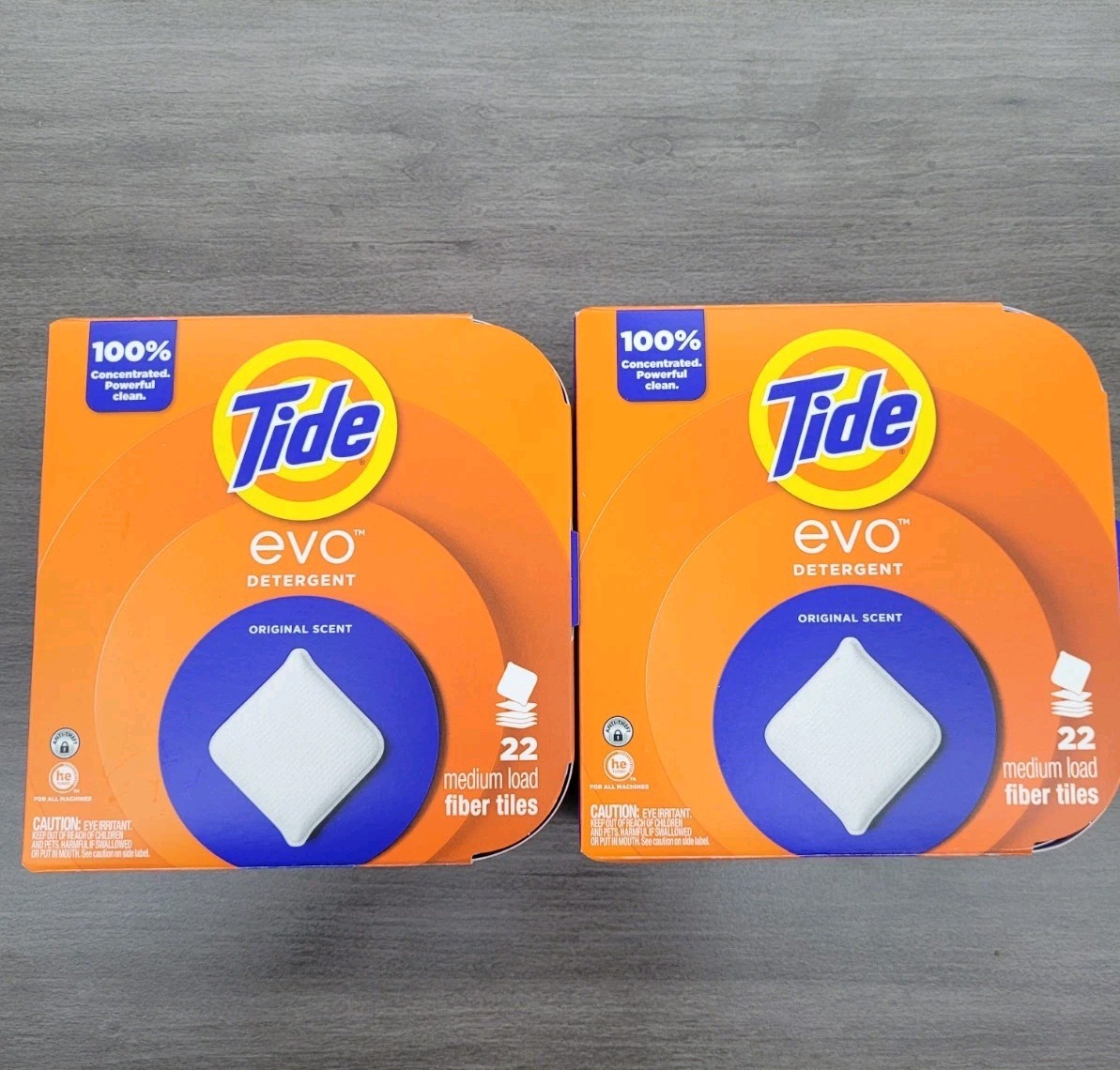 2 Tide Evo Laundry Detergent Tiles 22ct Original Scent Concentrated Discontinued
