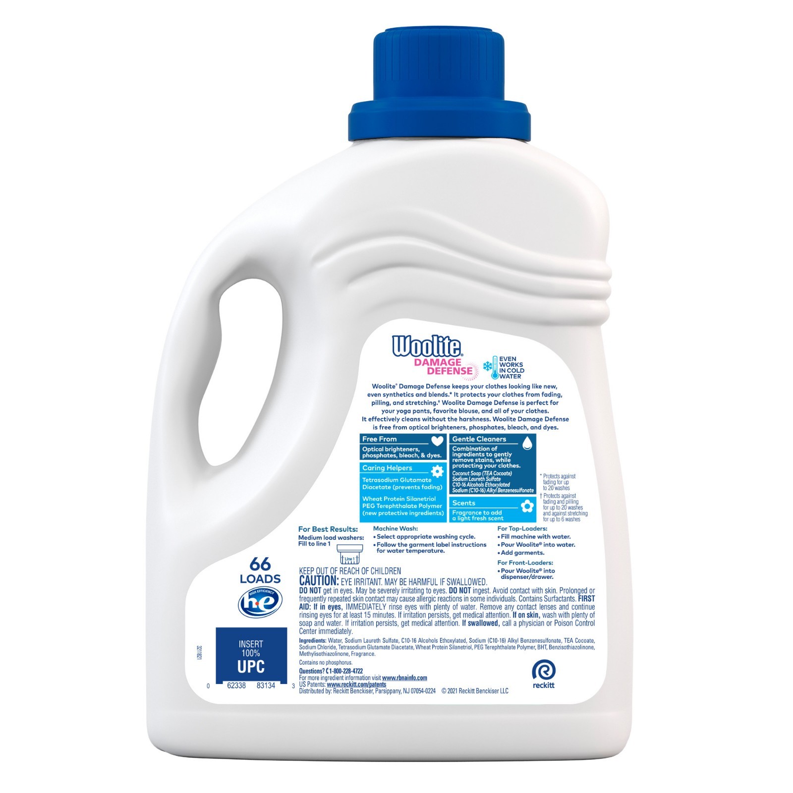 (2 Pack) Woolite Damage Defense Liquid Laundry Detergent, 100 fl oz, 66 Loads