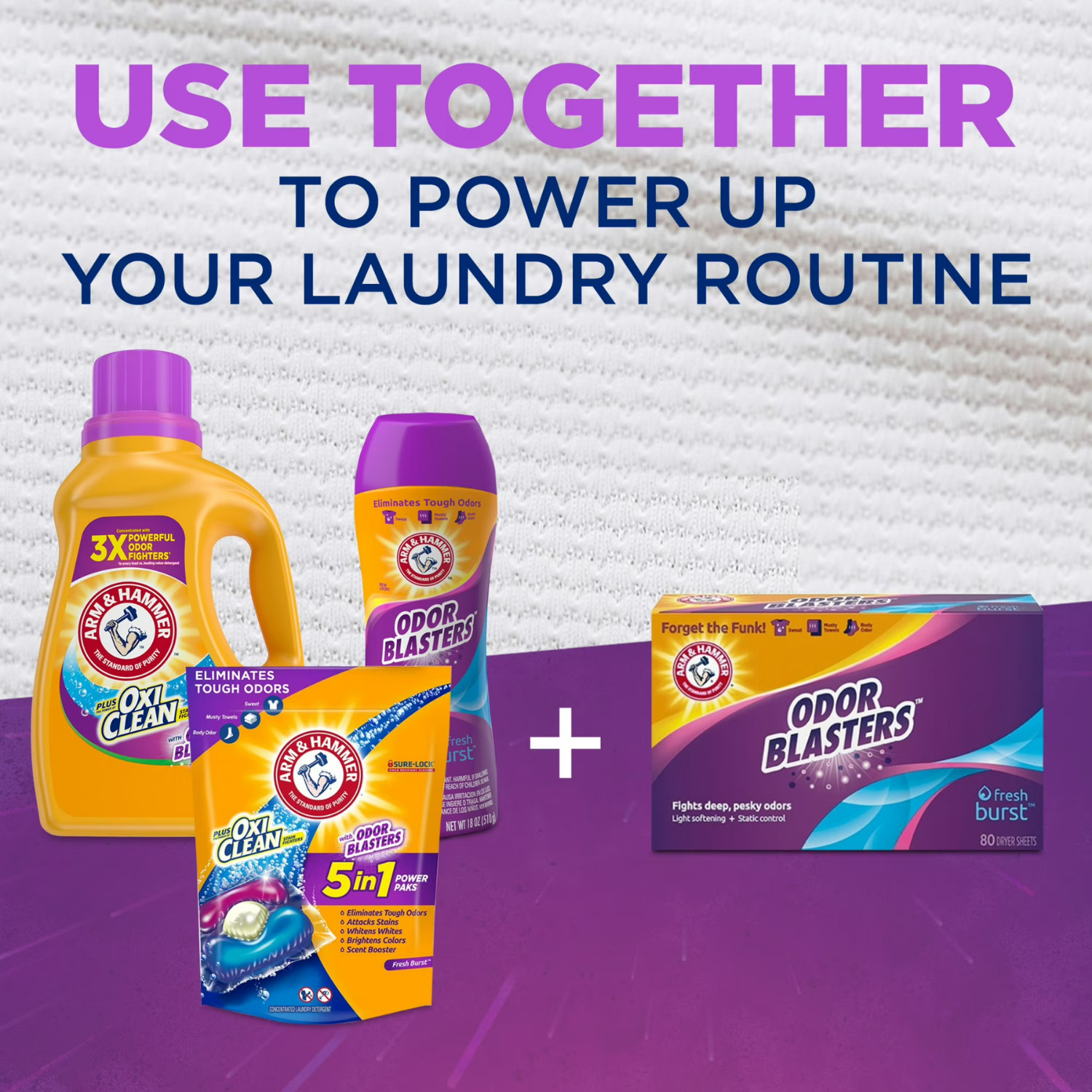 (6 pack) Arm & Hammer Odor Blaster Dryer Sheets, Fresh Burst, 120 Count
