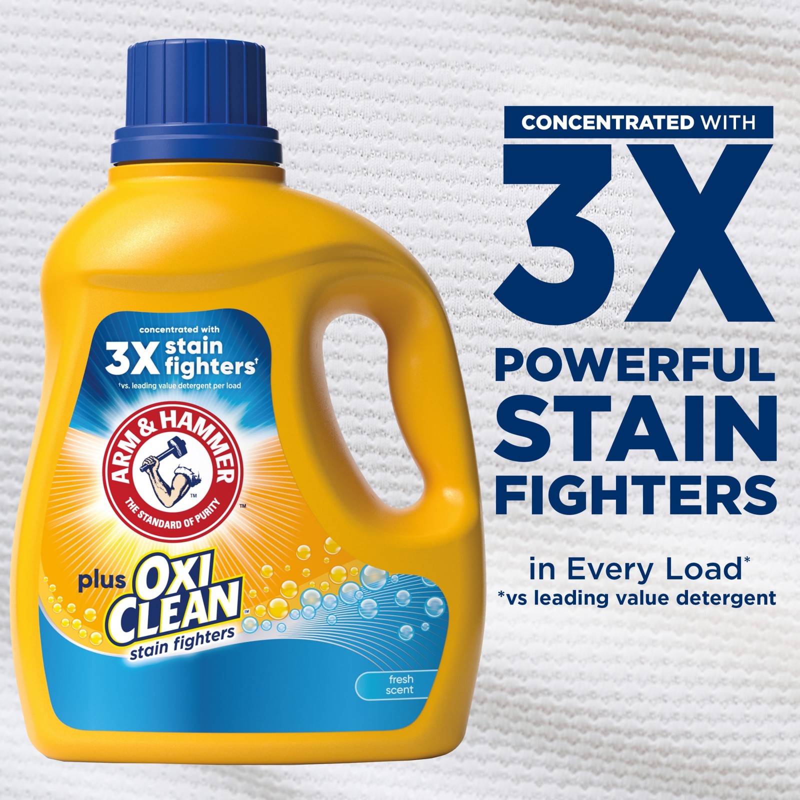 ARM & HAMMER Plus OxiClean Stain Fighters Liquid Laundry Detergent, 77 Loads