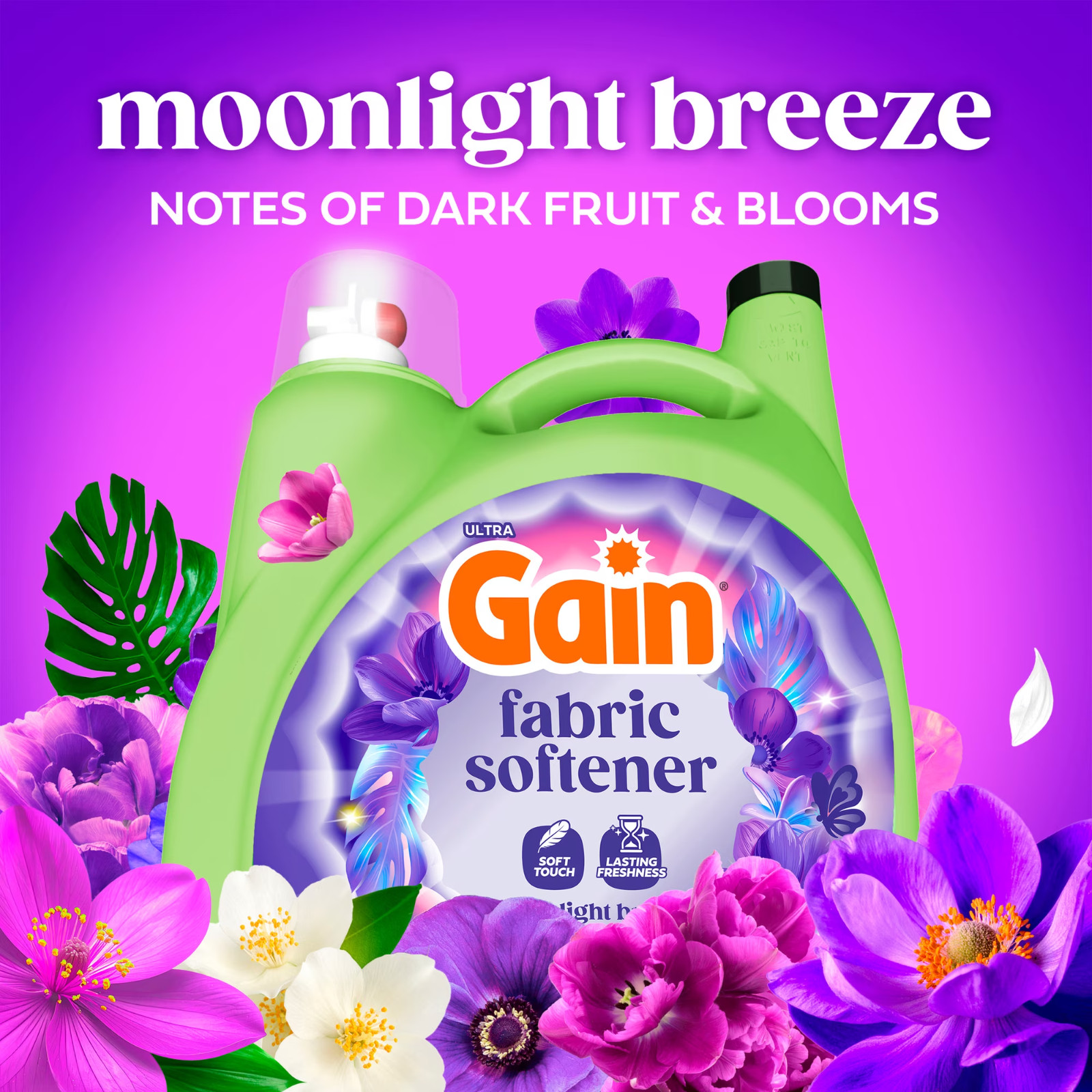 Gain Liquid Laundry Fabric Softener and Conditioner, Moonlight Breeze Scent