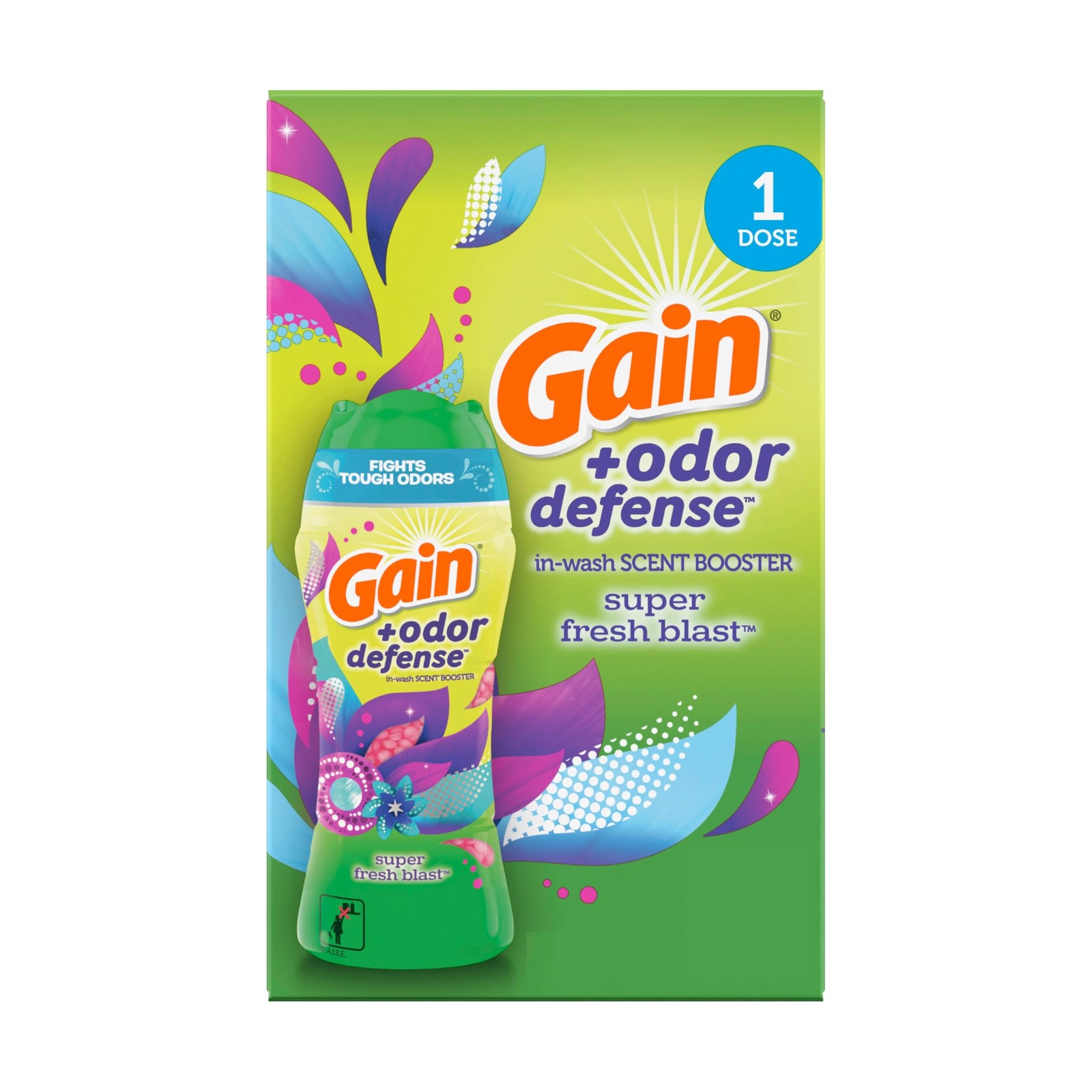 Gain Odor Defense In-wash Scent Booster, Super Fresh Blast scent, 1 sample