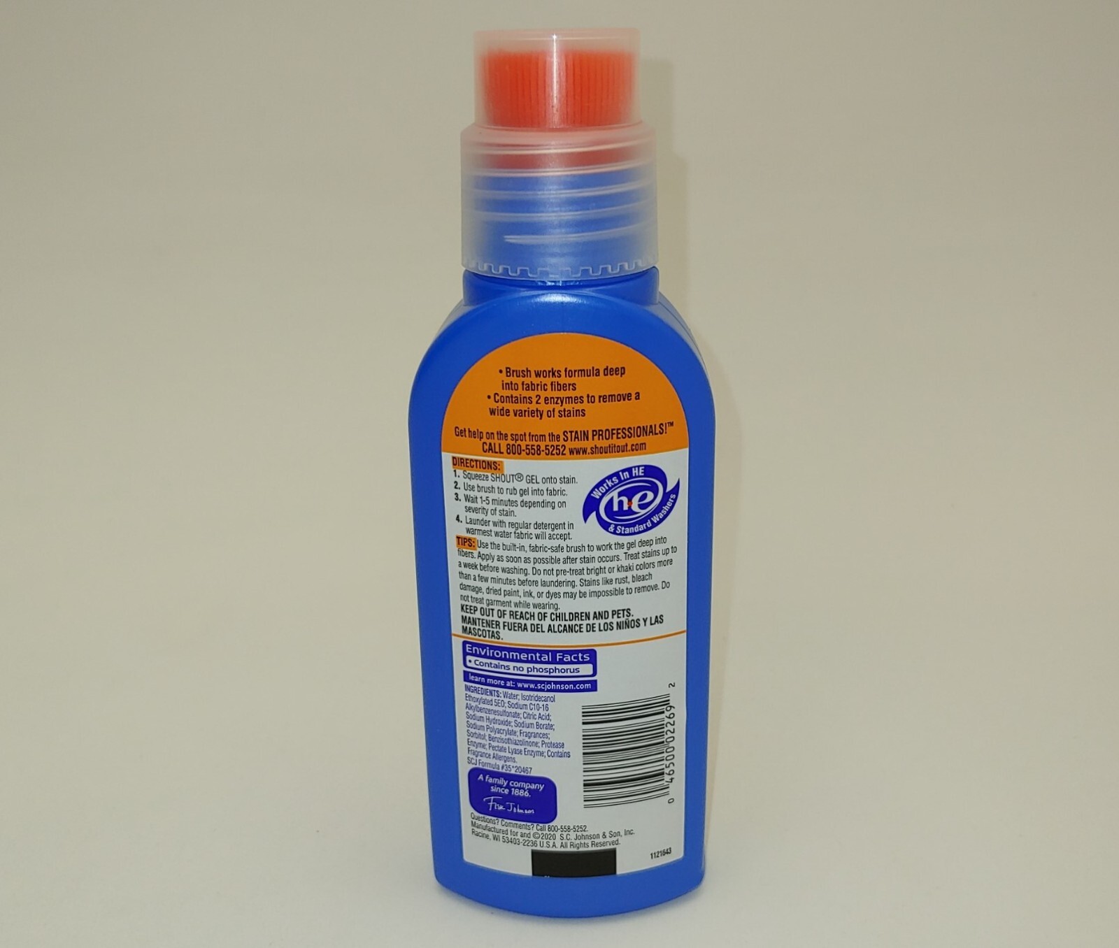 Shout Advanced Set-In Stain Pre-Treat Laundry Scrubber Bottle Ultra Gel