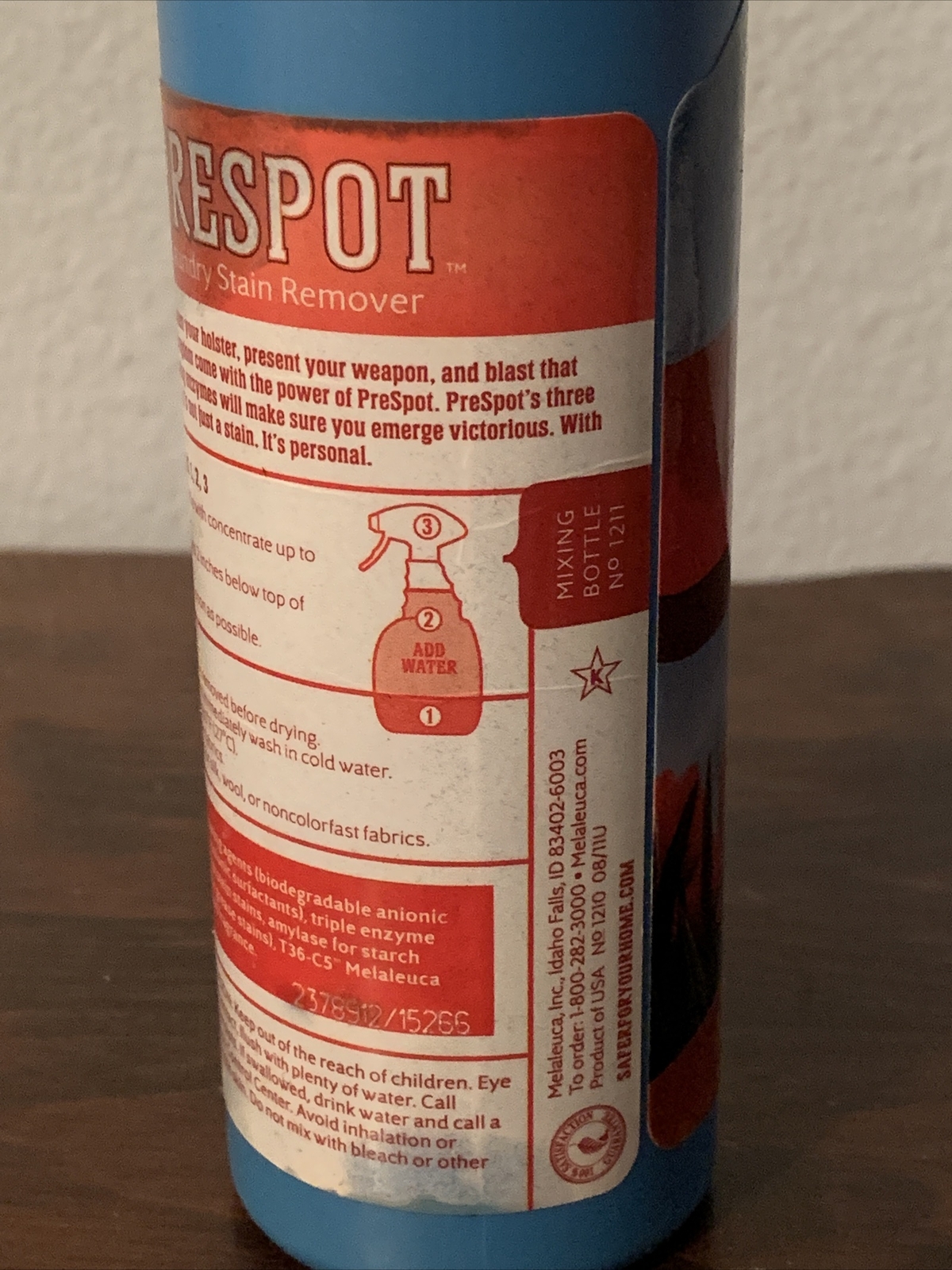 Melaleuca Ecosense PreSpot Laundry Stain Remover 4X Concentrate 8oz