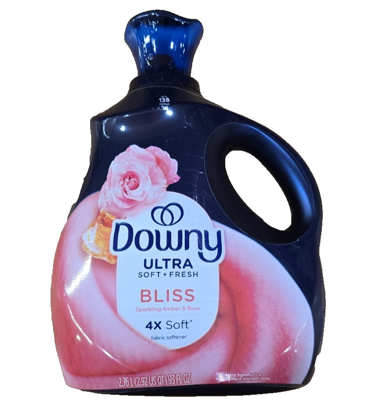 Downy Ultra Soft+Fresh Fabric softener Bliss Sparkling Amber & Rose 4xSoft 93oz