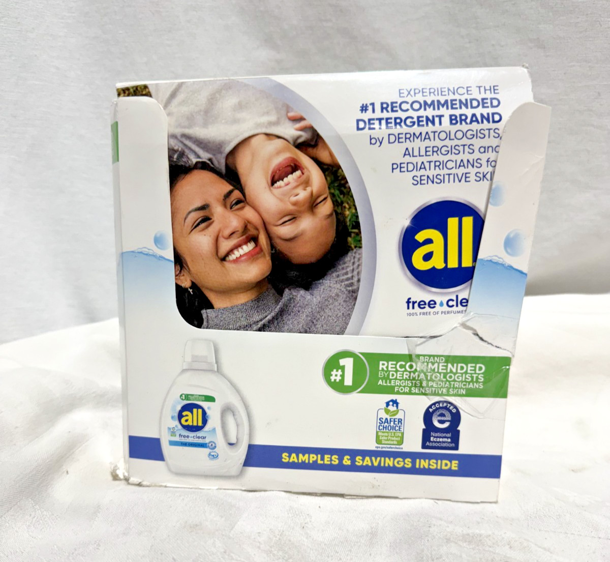 Box of 21 All Free and Clear Laundry Detergent 1.25 oz Travel Size Single Load
