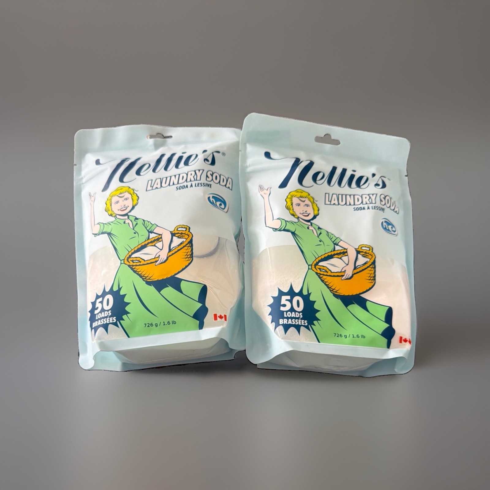 2 packs Nellie’s 50 Load each Bag Laundry Soda-NEW