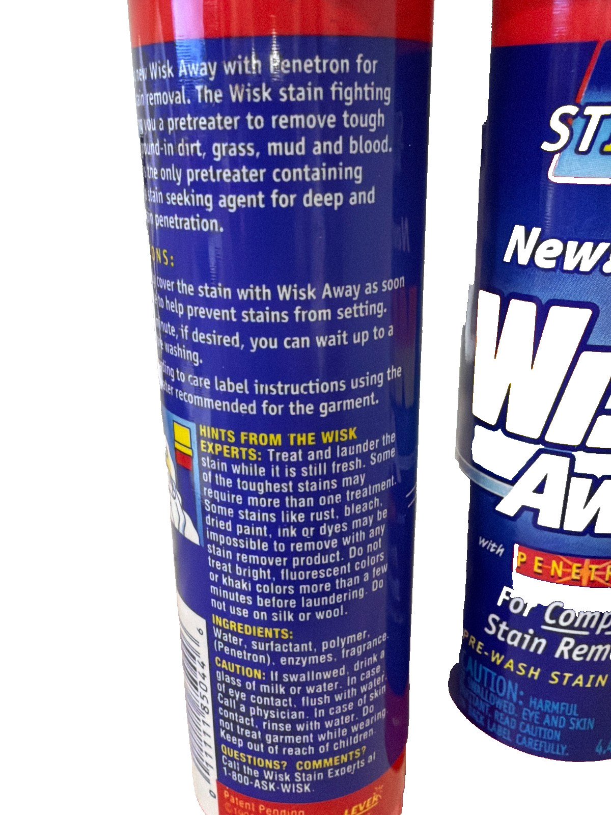 (2) Wisk Away Laundry Stick Complete Stain Removal Laundry Pre-wash 4.4 oz