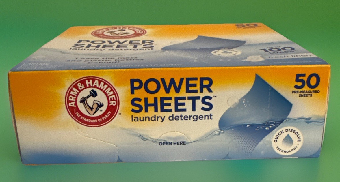 Lot of 2 Arm & Hammer Power (50) Sheets Laundry Detergent Fresh Linen 100 Loads*