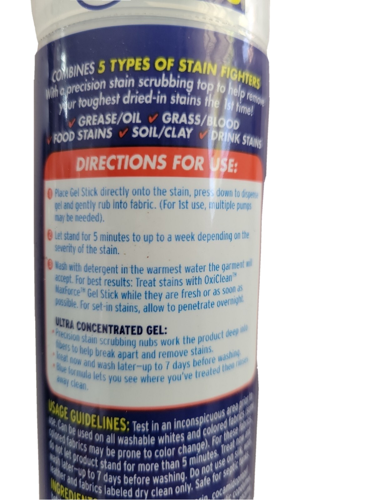 OXI CLEAN MaxForce Laundry Stain Remover 5 in 1 Gel Stick Dried in stains 1PACK