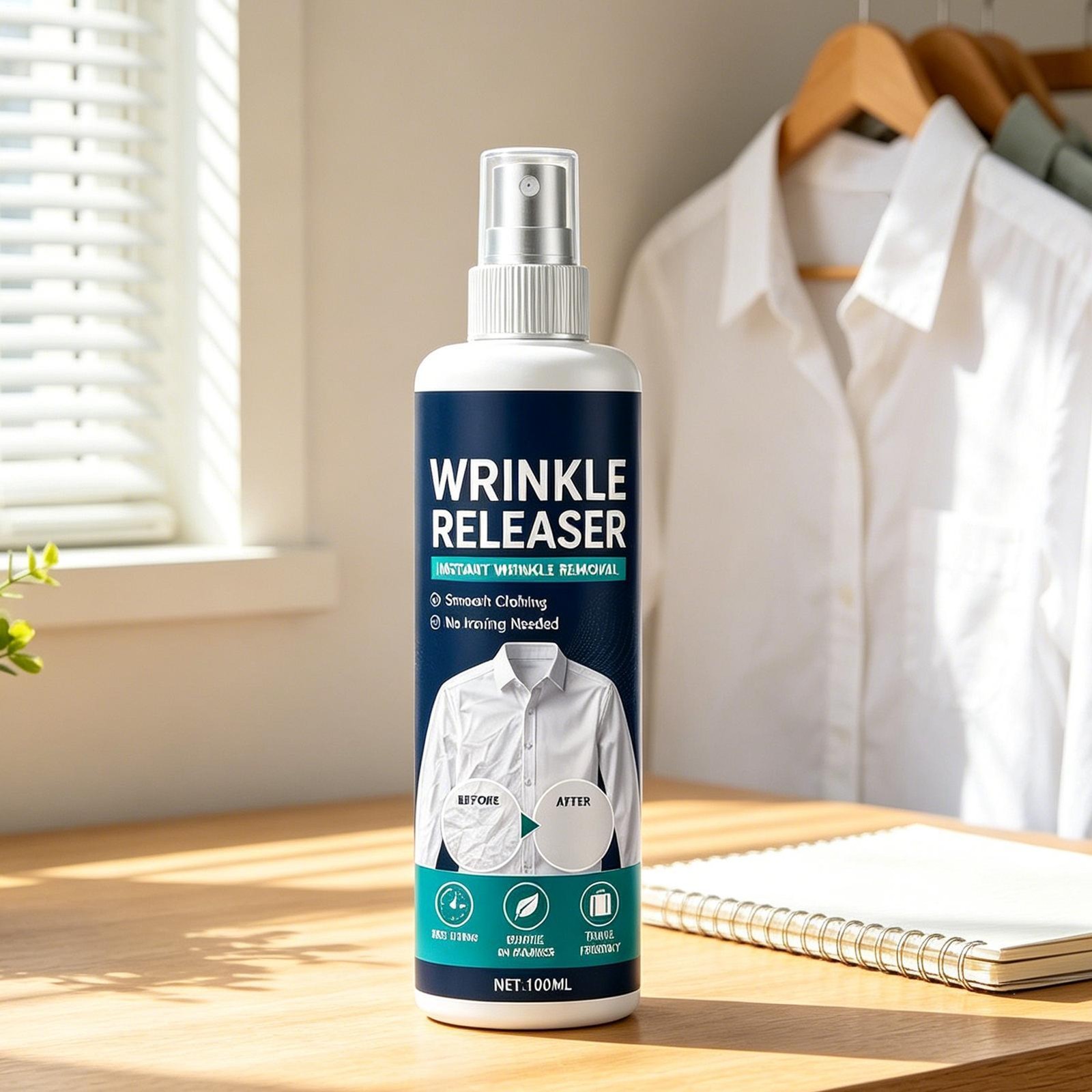 Instant Wrinkle Releaser Spray,Clothes Wrinkle Release Spray,No Iron,Anti Static