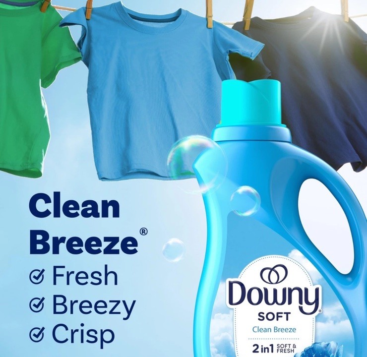 Downy Soft Clean Breeze 2 In 1 Soft & Fresh Fabric Softener 44oz