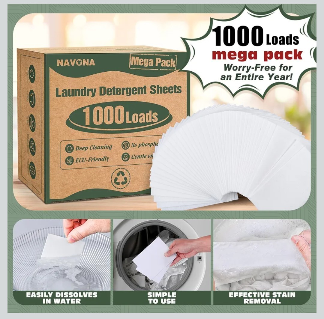 Laundry Detergent Sheets 1000 Fresh Scent Soap