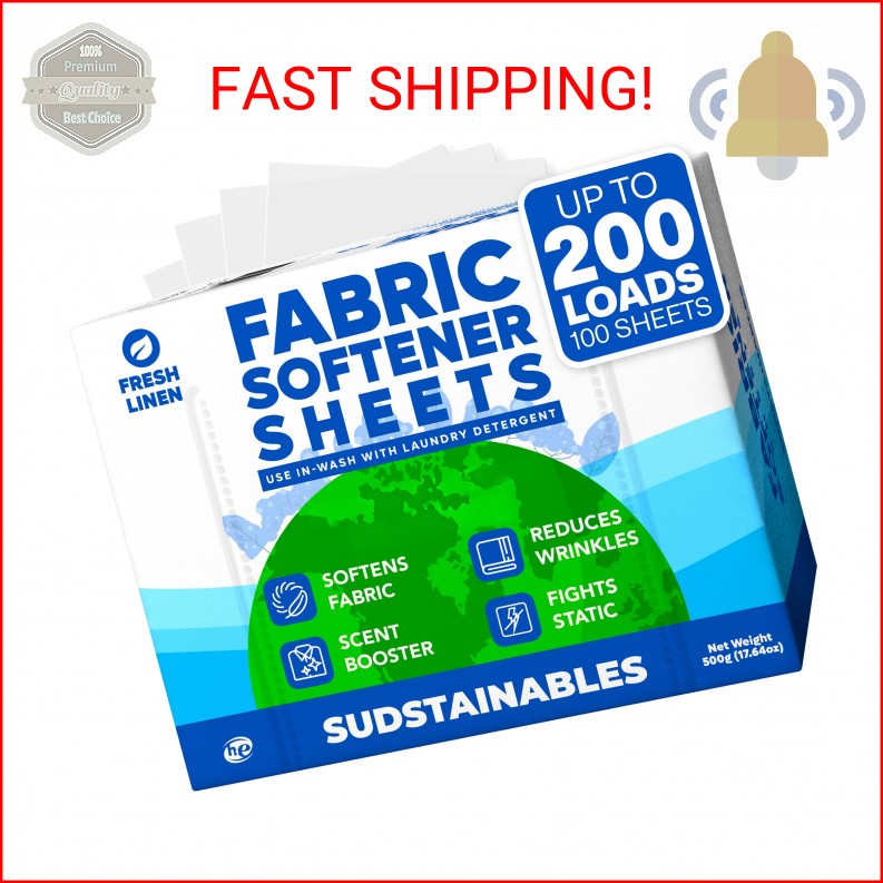 Sudstainables Fabric Softener Sheets for Washer – Laundry Softener Sheets for Wa