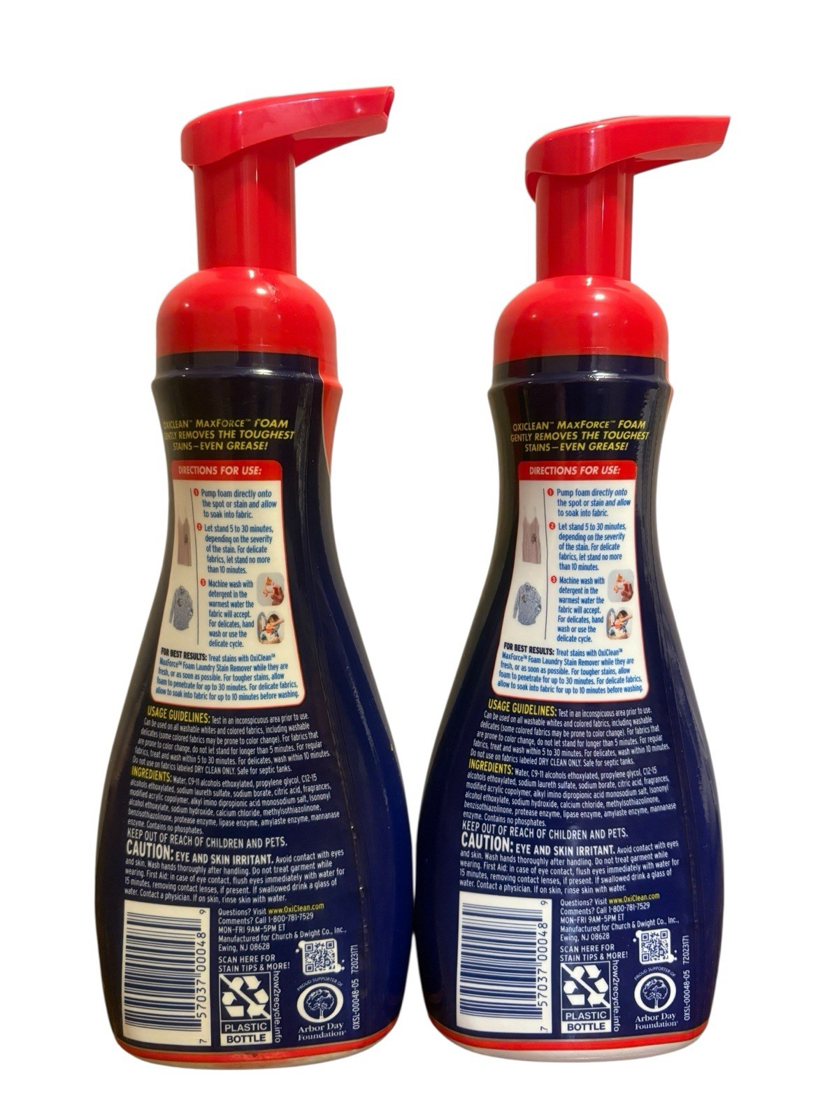 2 Pack OxiClean Max Force Laundry Stain Remover Foam Washable Delicates 9oz Each