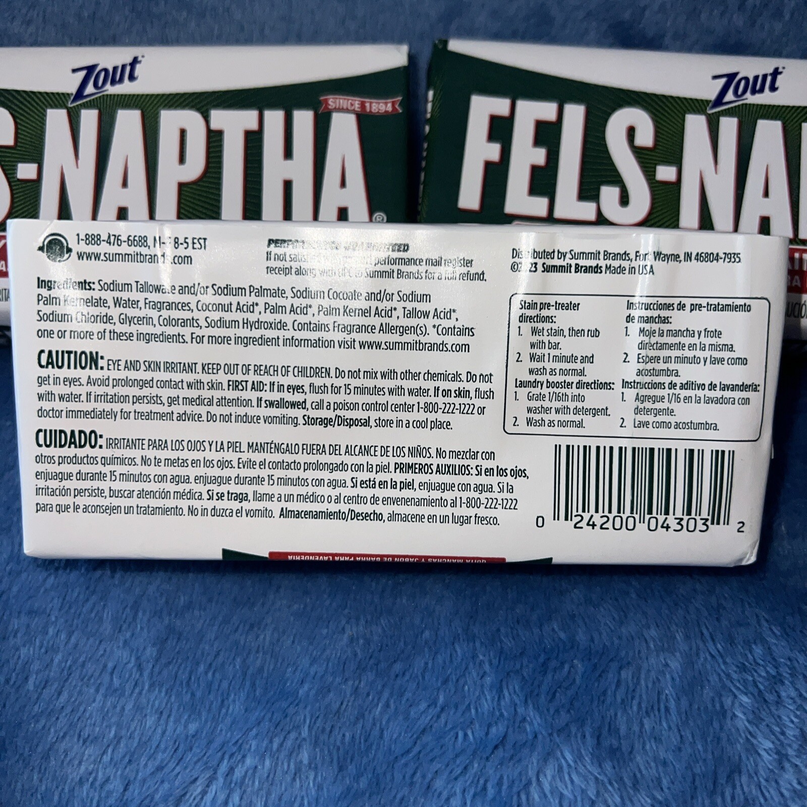 Fels Naptha Laundry Bar and Stain Remover, 5 Ounce, 3 Packs! Free Shipping