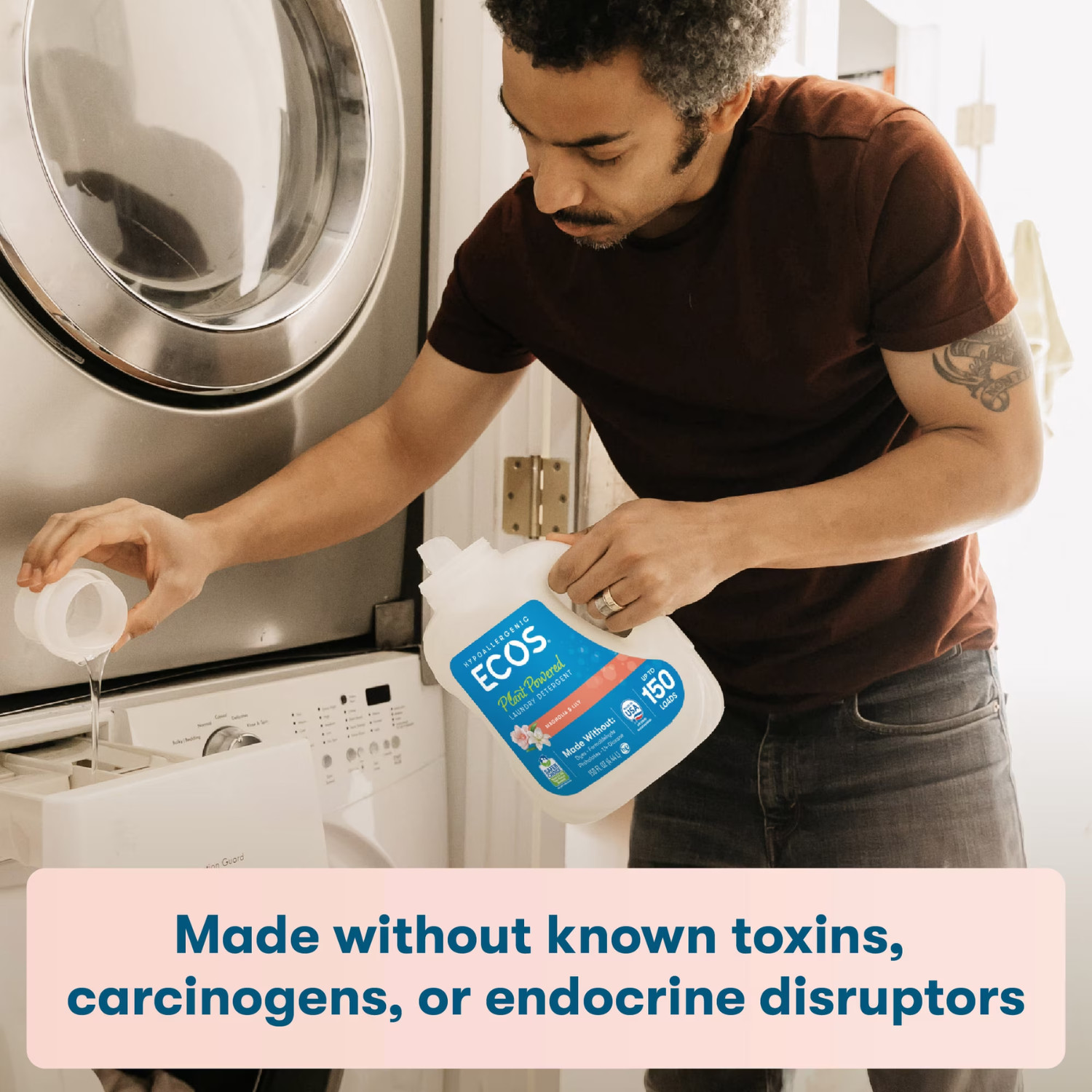(3 Pack) ECOS Hypoallergenic Laundry Detergent Magnolia Lily 150 fl oz 150 Loads