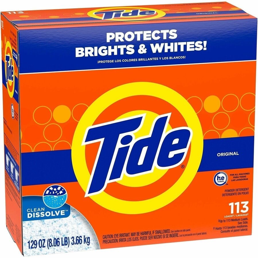 Tide Clean Dissolve Powder Detergent 113 Loads 129oz Protects Brights and Whites