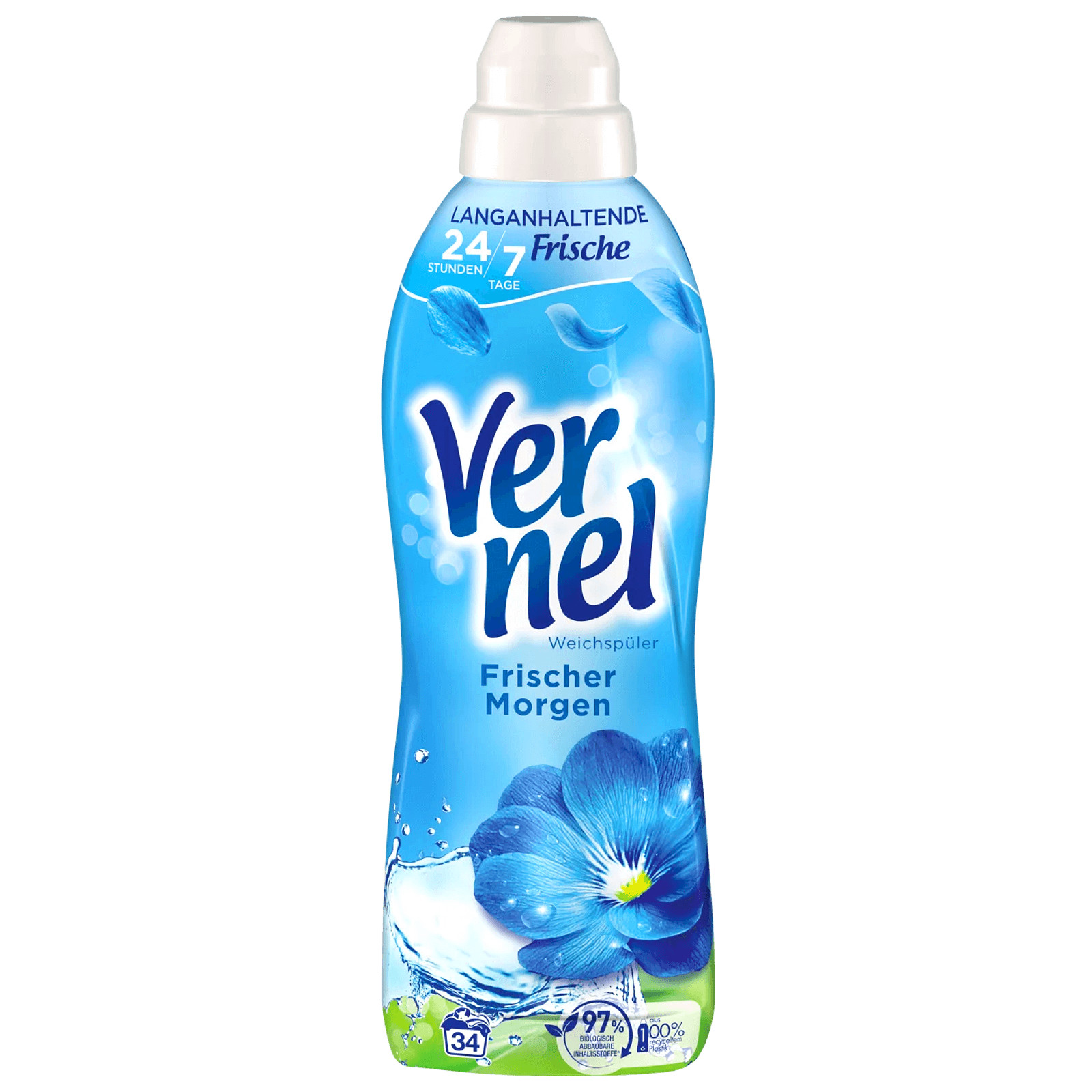 Vernel Fresh Morning Fabric Softener 3x 1,1L 50 Loads 24/7 Blue Liquid