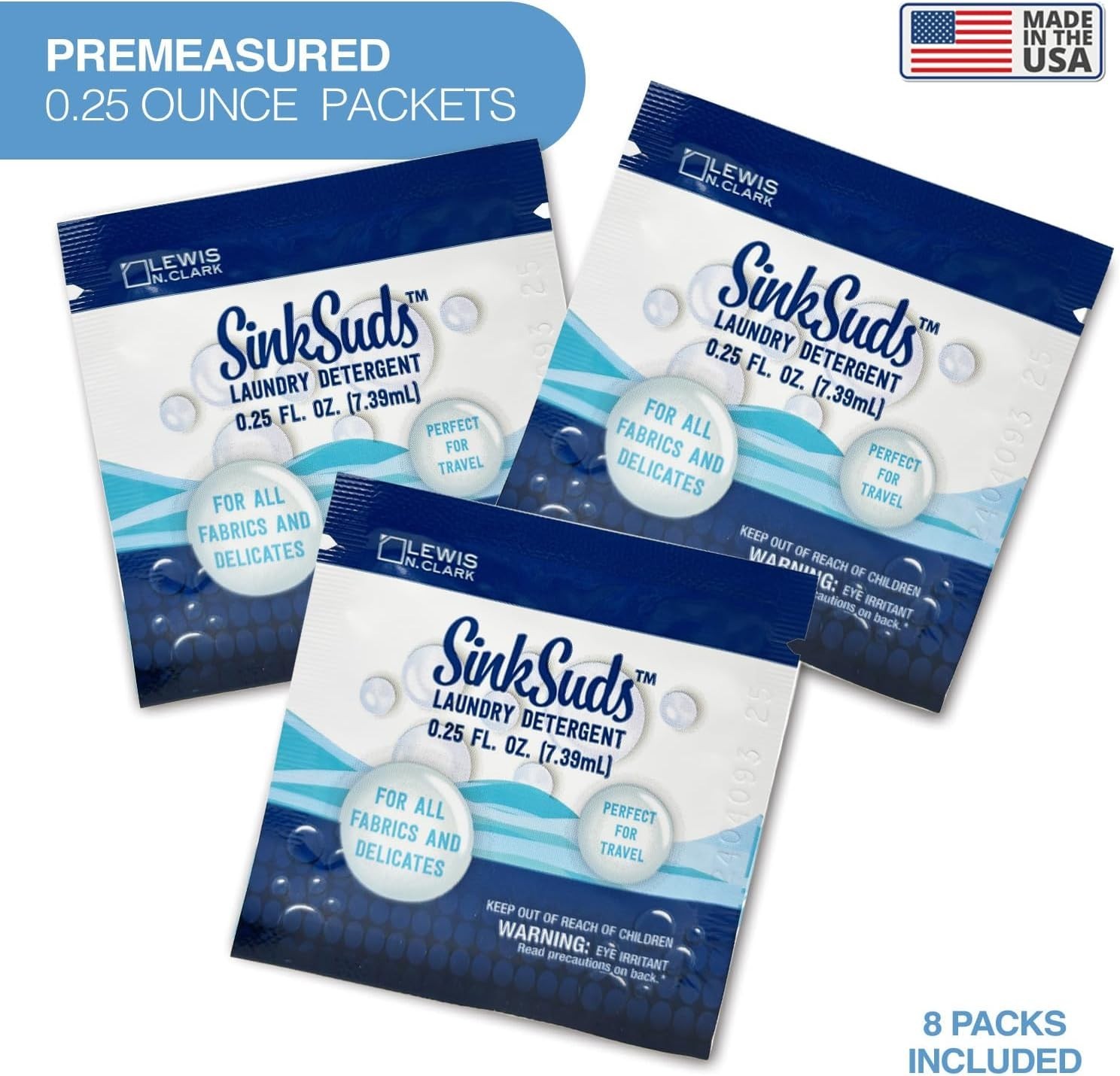 Travel Laundry Detergent Liquid Soap Pack TSA Compliant Biodegradable