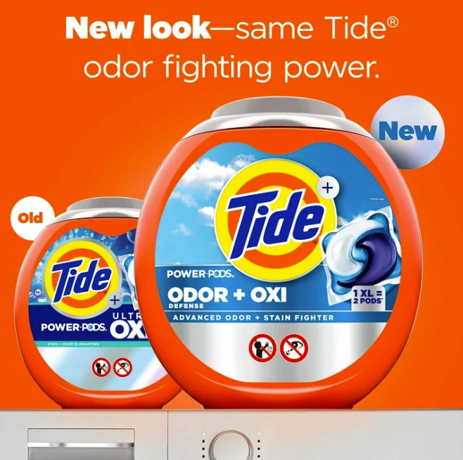 Tide Power PODS Odor Defense + Oxi Laundry Detergent Pacs, Original Scent, 90 Ct