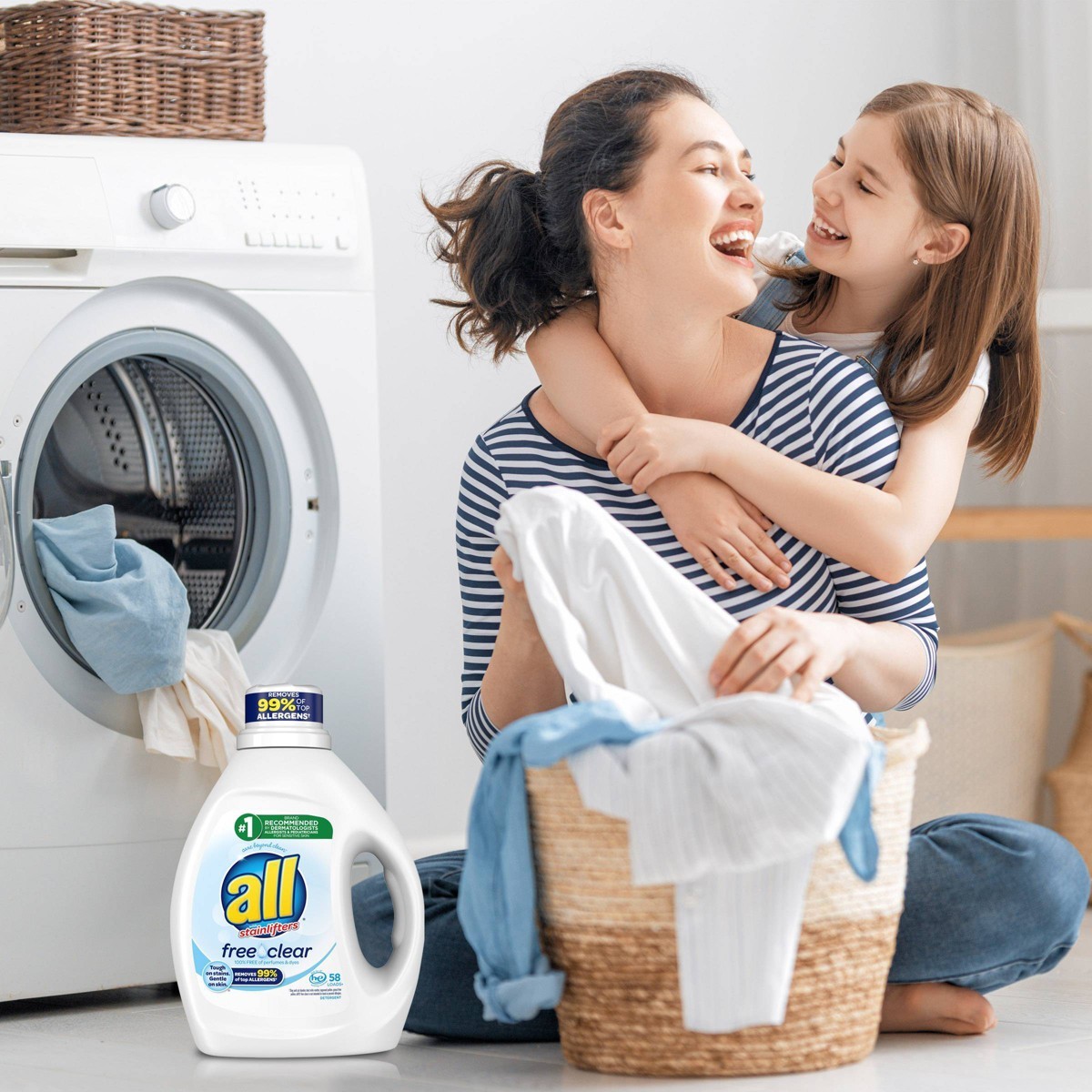 All Unscented Free Clear for Sensitive Skin HE Liquid Laundry58 Loads – 73 fl oz