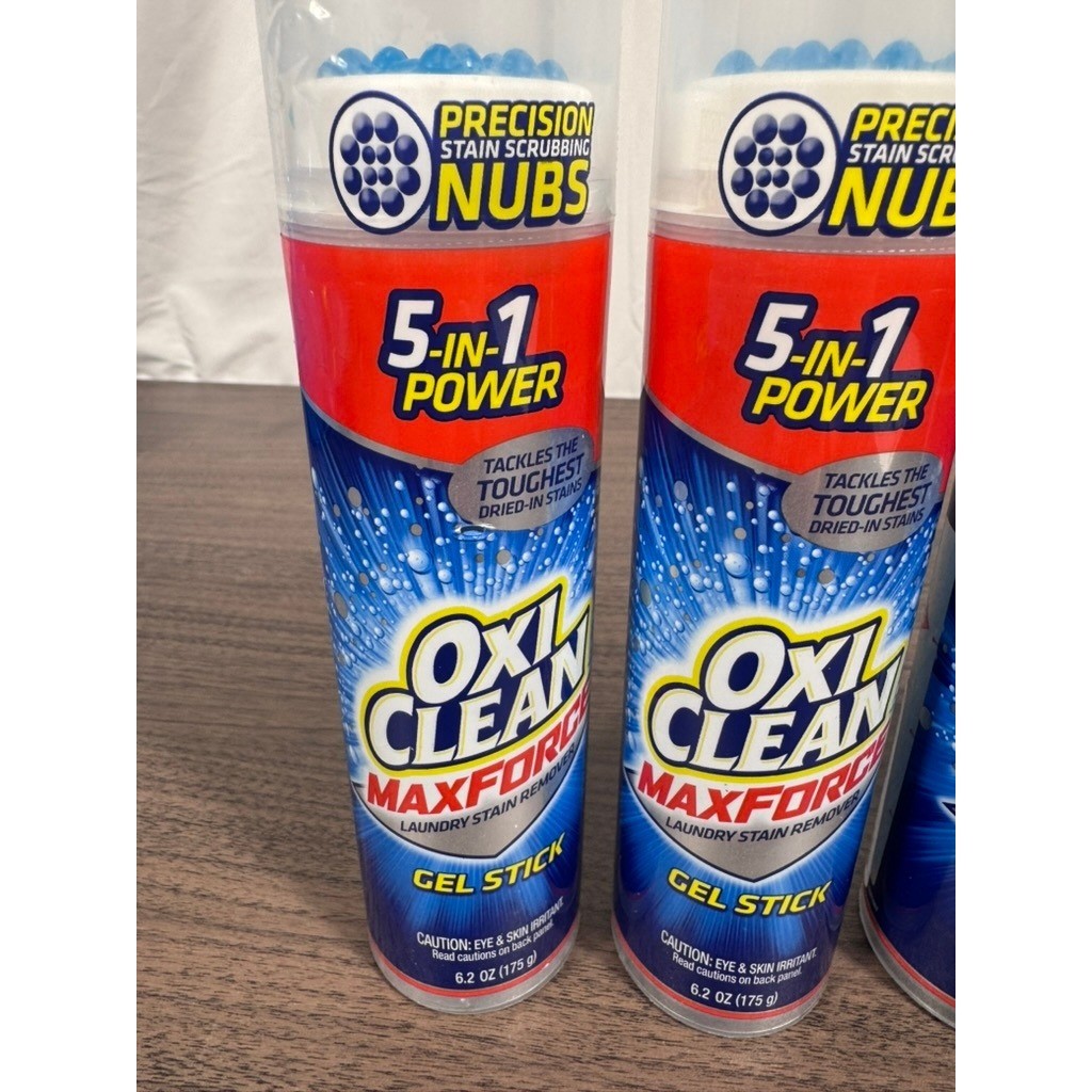 OxiClean MaxForce Laundry Stain Remover Gel Stick 6.2oz 4 Pack 5-in-1 Power