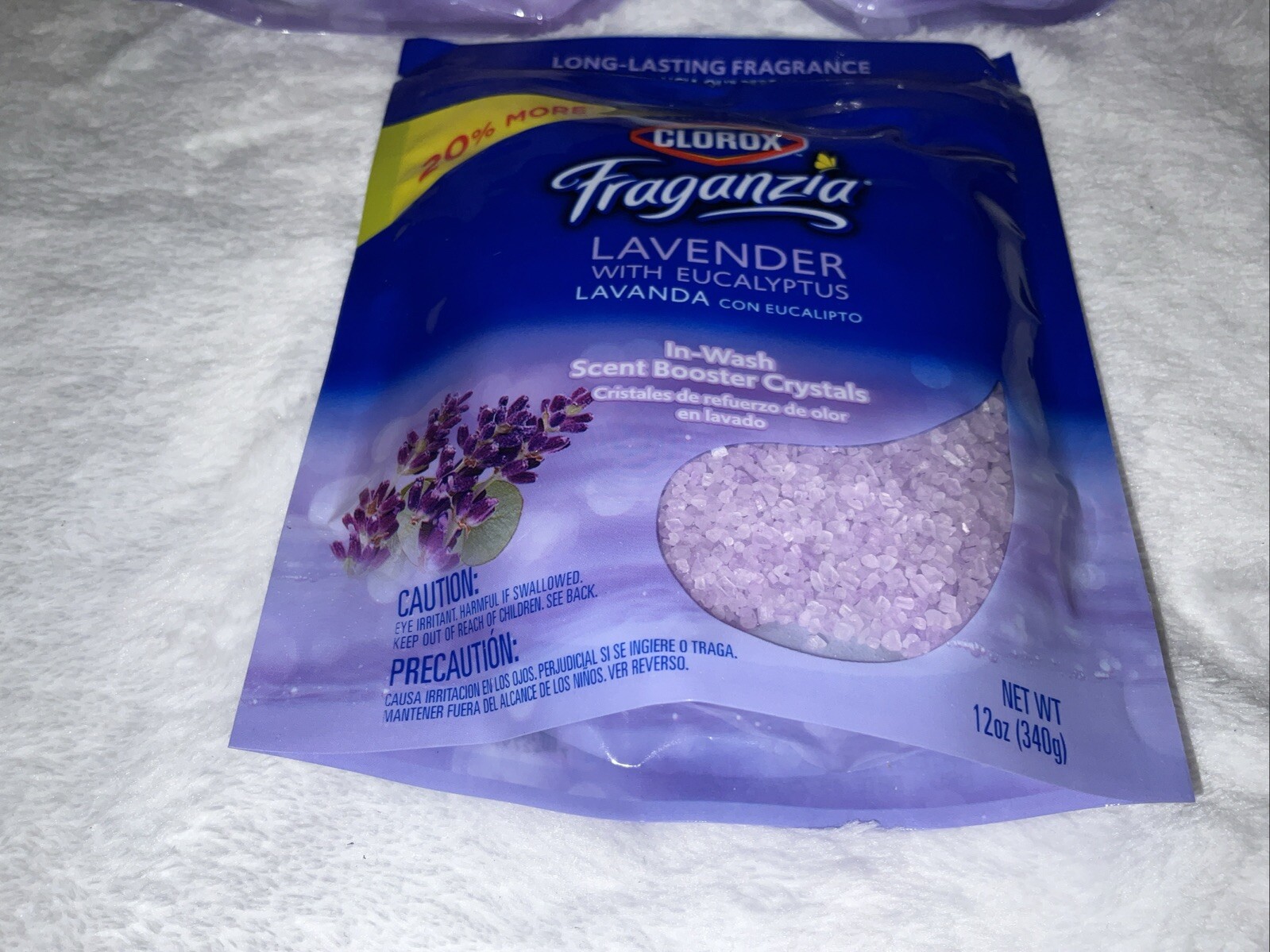 CLOROX FRAGANZIA LAVENDER/EUCALYPTUS INWASH BOOSTER CRYSTALS 10 OZ NEW Lot Of 3