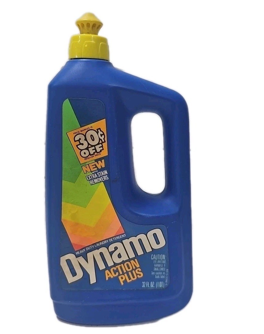 Vintage Dynamo Action Plus Heavy Duty Laundry Detergent NOS 32 OZ. TV Movie Prop