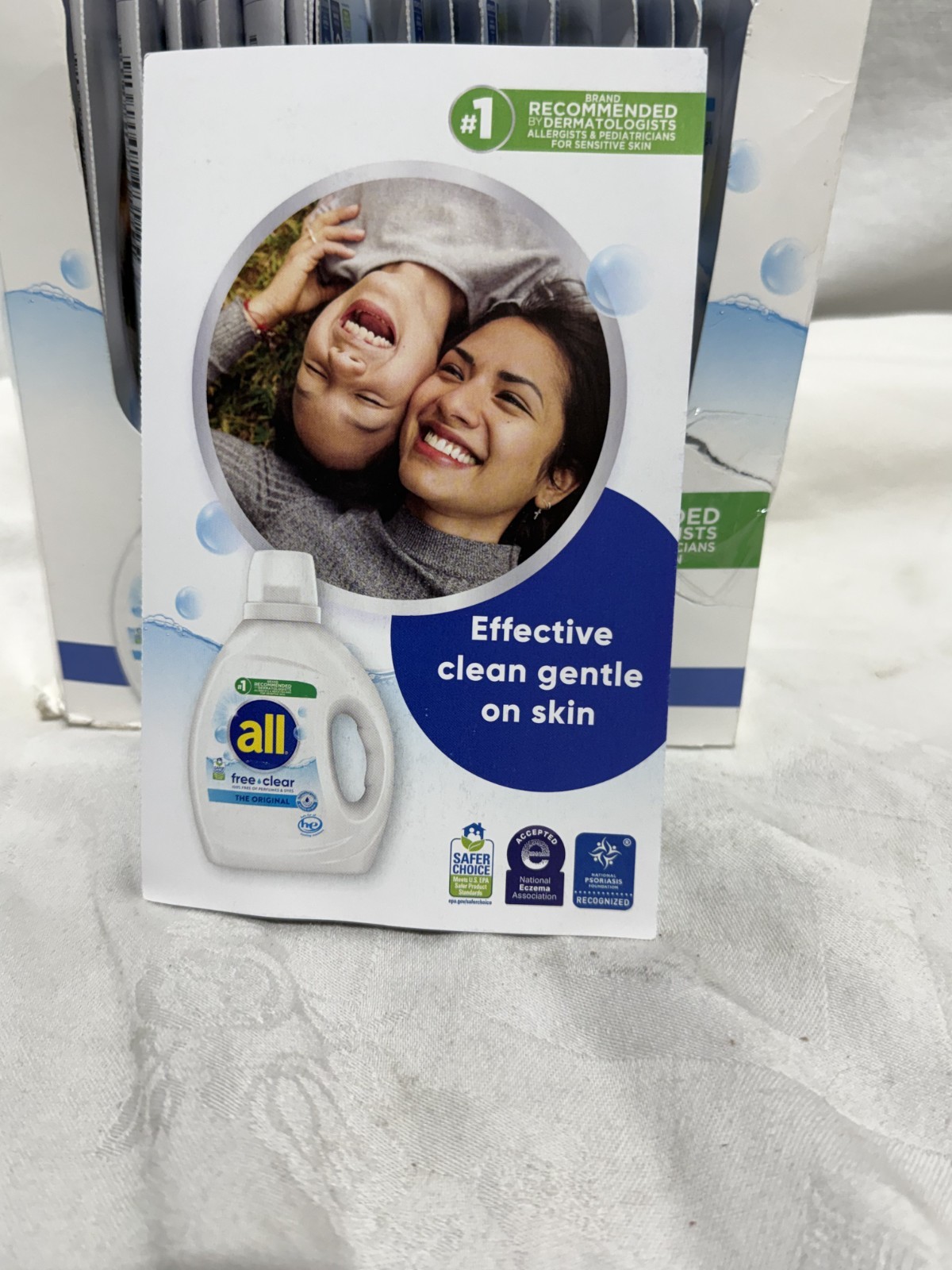 Box of 21 All Free and Clear Laundry Detergent 1.25 oz Travel Size Single Load