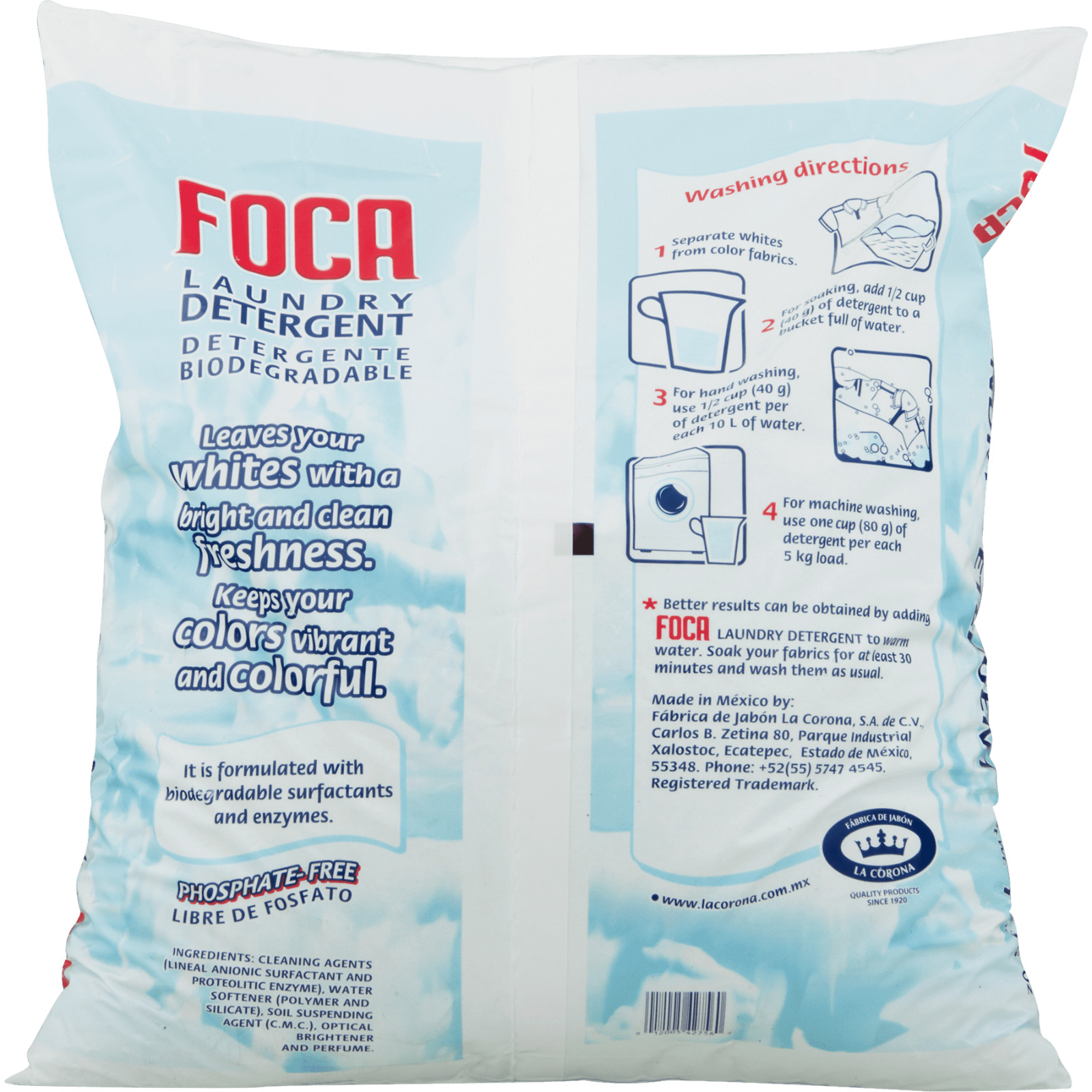 Foca Phosphate Free Laundry Detergent, 176.36 oz. USA Free Fast Shipping