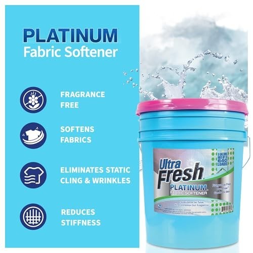 5 Gallon Liquid Fabric Softener for All Machines, 640 Loads, Fragrance & Dye Fre