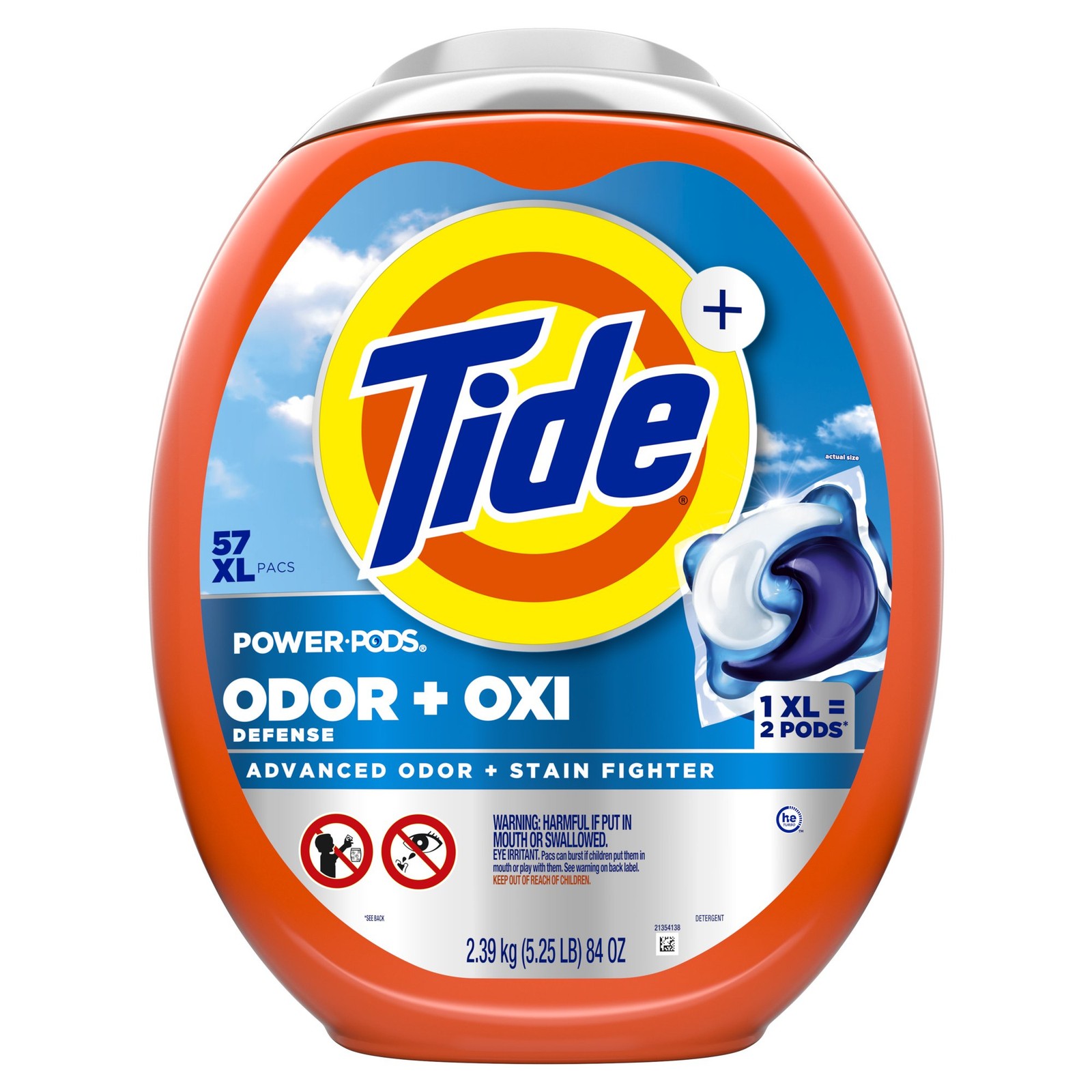 Tide Power PODS Odor Defense + Oxi 57ct – Original Scent (Fresh & Clean)