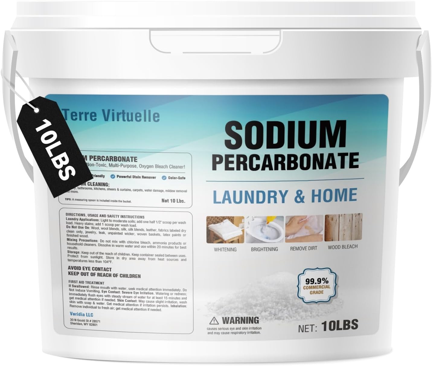 Sodium Percarbonate Oxygen Bleach Powder & Laundry Booster Multi-Purpose 10LB