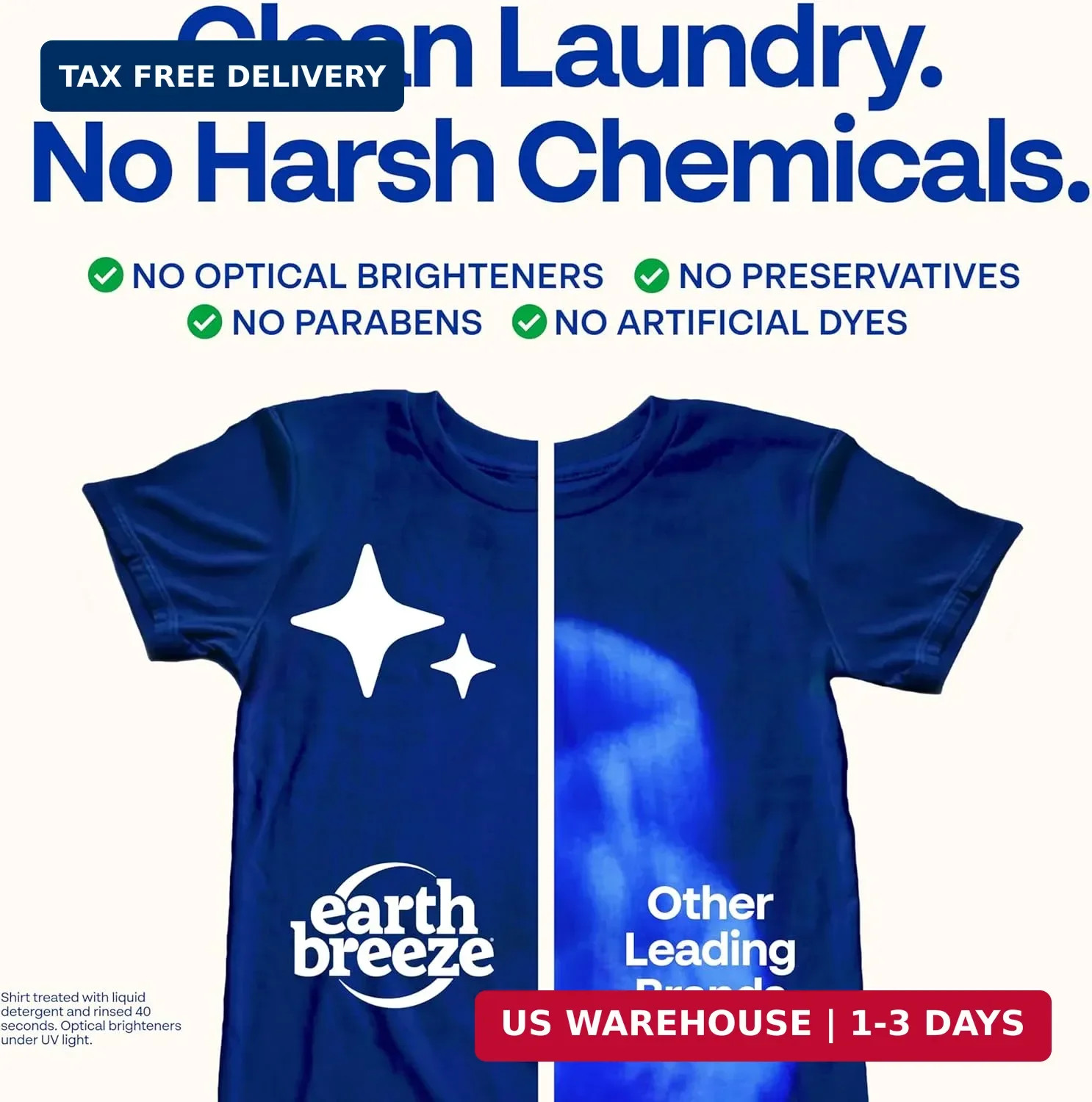 Earth Breeze Laundry Detergent Sheets-Fragrance Free-No Plastic Jug (60 Loads)