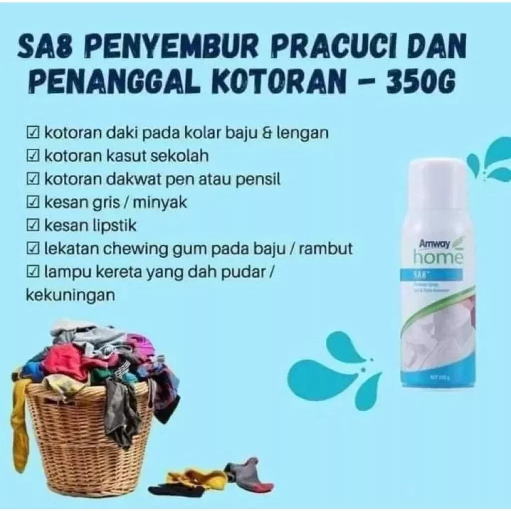 Amway SA8 PreWash Spray Soil & Stain Remover (350g) x 2pack