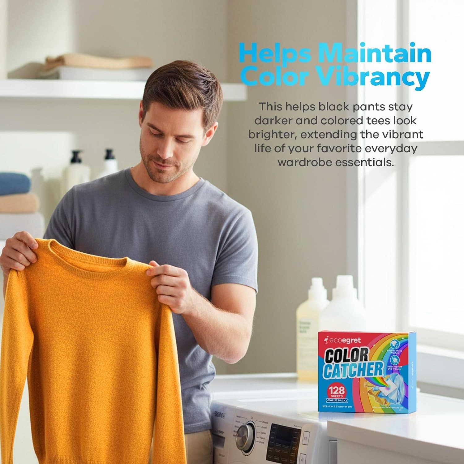 Color Catcher for Laundry (128 Count), Color catcher to Prevent Dye Transfer in