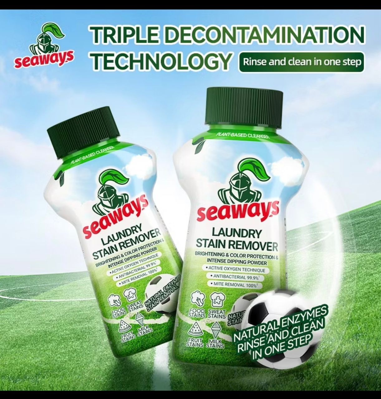2x Seaways Laundry Stain Remover Powder 340g – Oxygen Cleaning, Color Safe, Odor