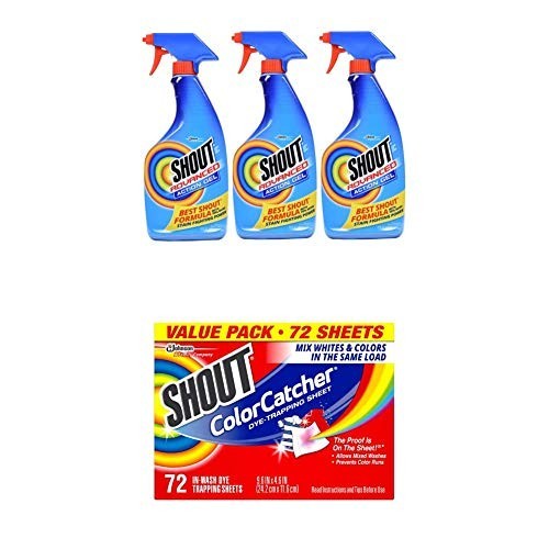 Advanced Laundry Stain Remover Gel with Color Catcher Sheets – 72 Count, Maintai