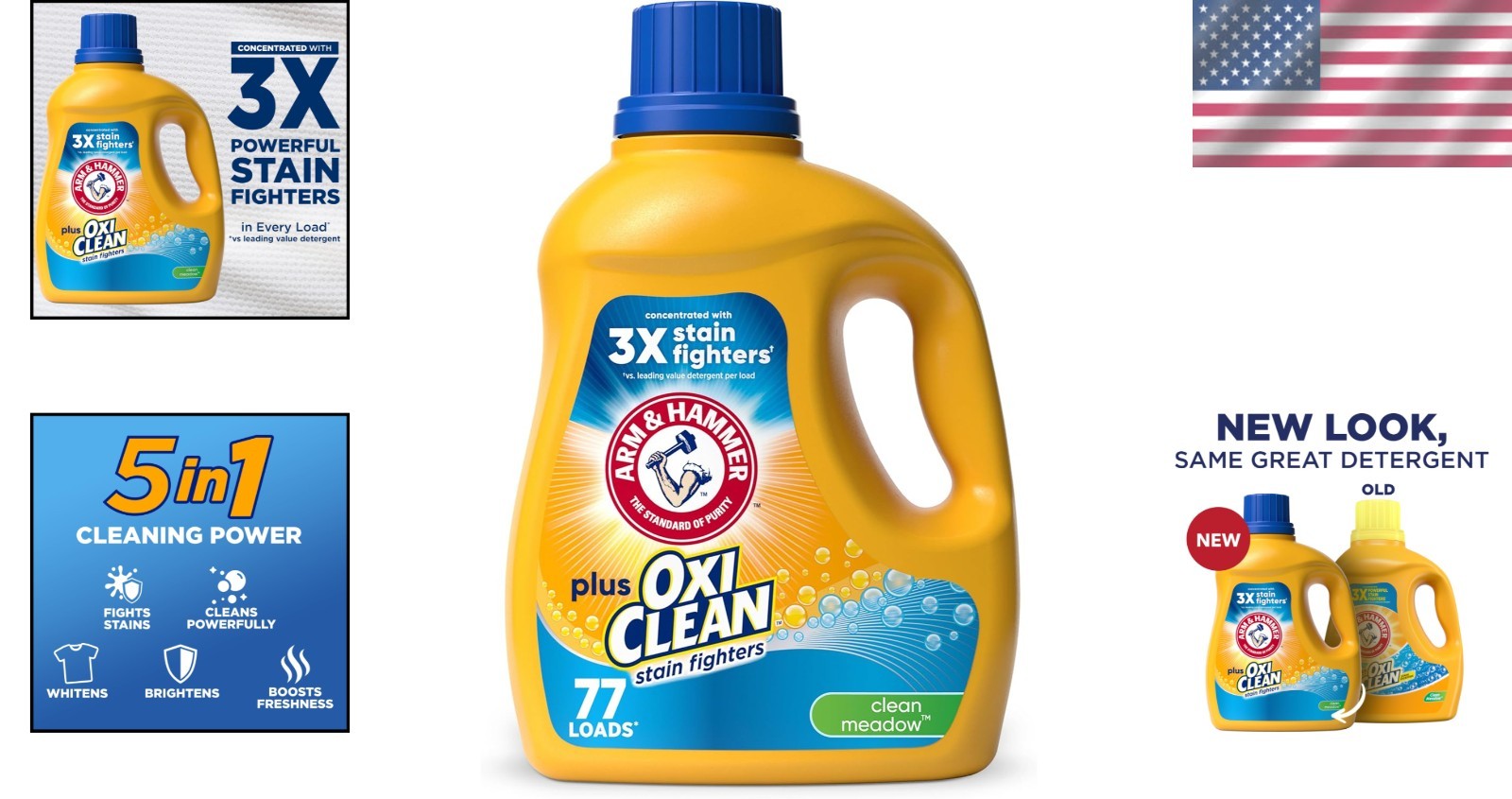 Plus OxiClean Clean Meadow 100.5 fl oz Liquid Detergent – 77 Loads of Freshness