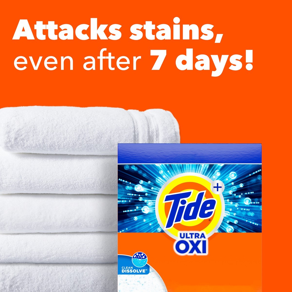 Tide Oxi Powder Laundry Detergent – 73 Loads: Odor Control, Cold Water Detergent