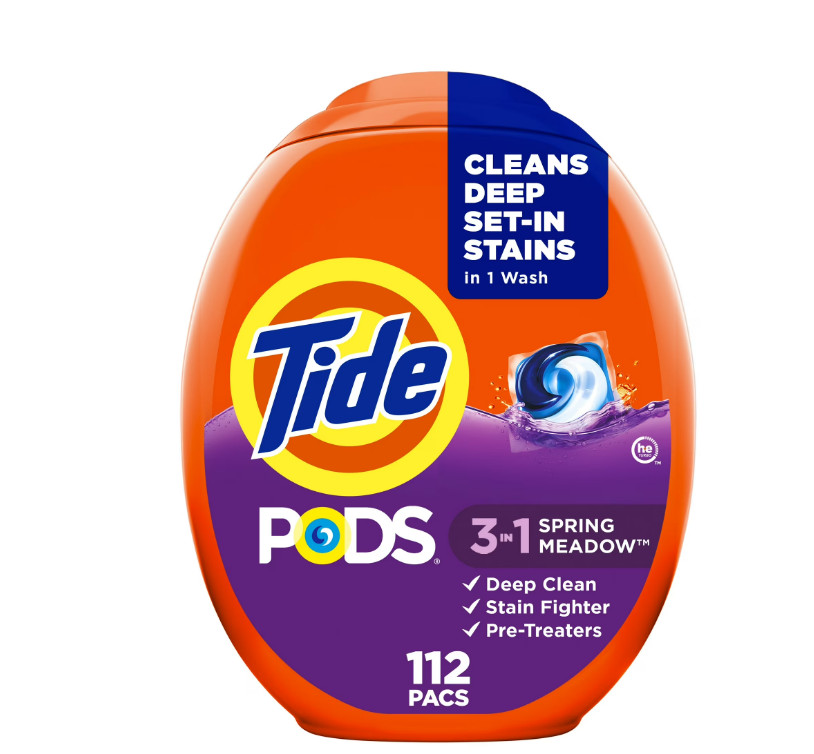 Tide PODS Liquid Laundry Detergent Packs, Spring Meadow Scent, 112 Count