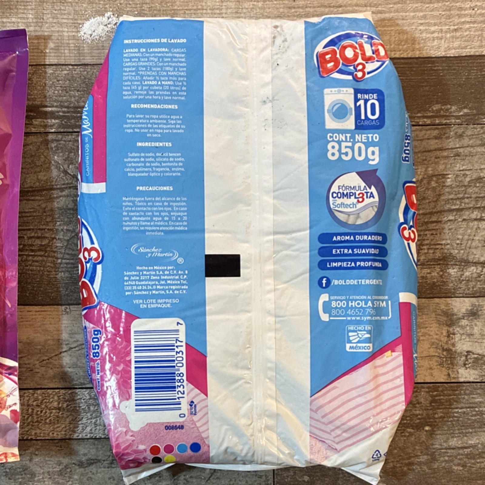 123 Multiusos MAS Color BOLD 3 Laundry Detergent Powder Liquid Bio 3 Pack
