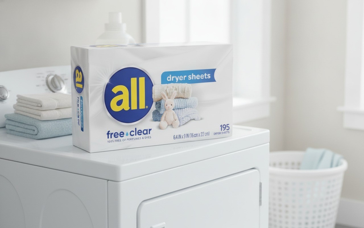 Fabric Softener Dryer Sheets, 195 Count, Sensitive Skin, Unscented, Dye-Free