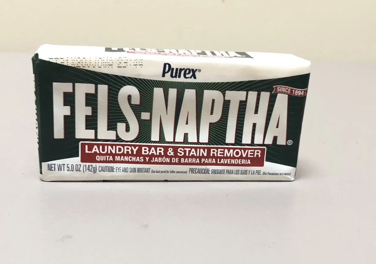 4 Fels Naptha Laundry Bar and Stain Remover 5 oz EACH Pre Treating Soap 4PK NEW