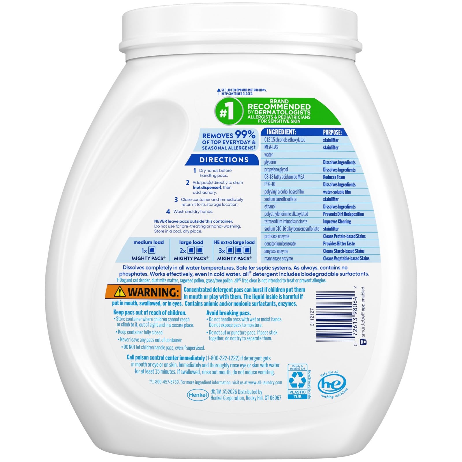 all Unit Dose Laundry Detergent, Mighty Pacs, Free 72 Count (Pack of 1)