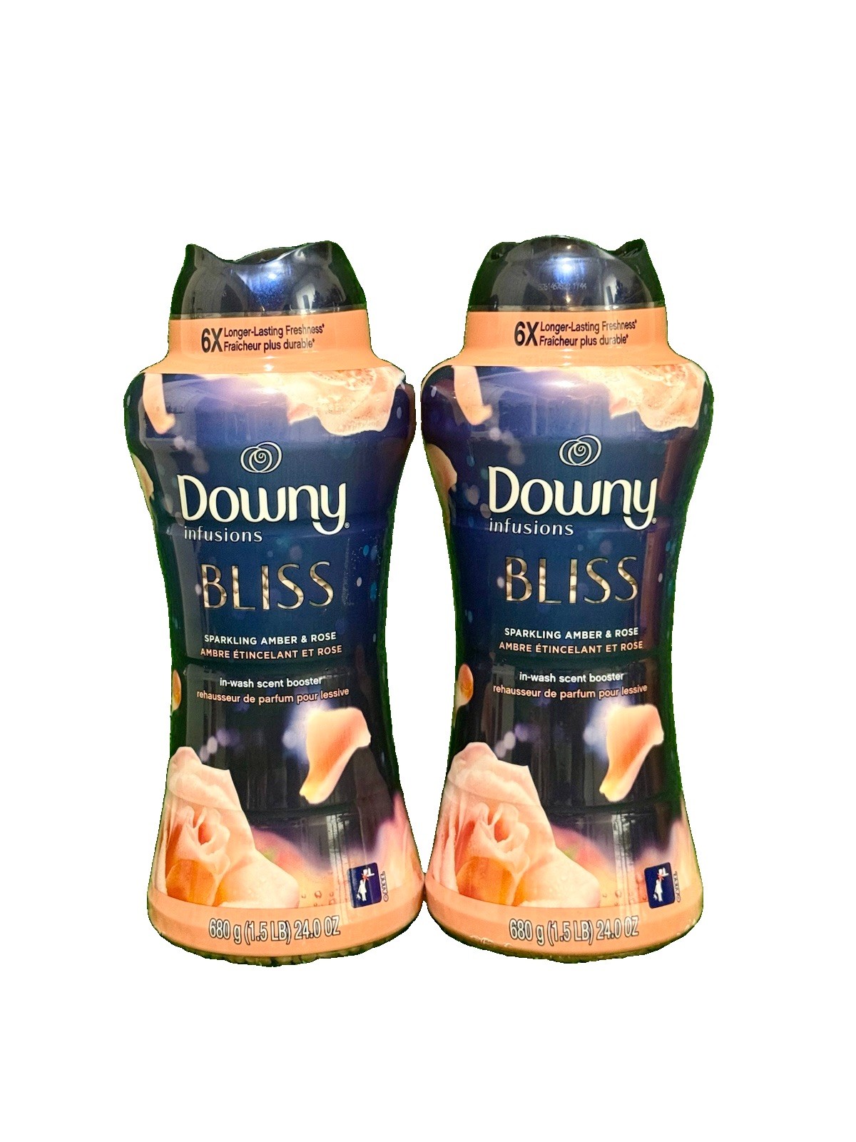 Down Infusions Bliss Sparkling Amber & Rose Scent Booster Beads 2 X 24 Oz 1.5 Lb