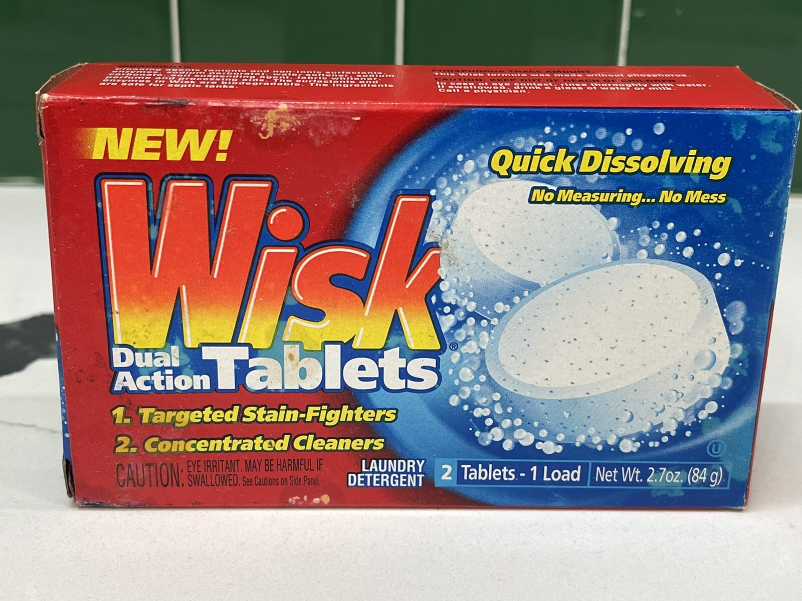 Wisk Dual Action Tablets Travel Detergent Sealed New Old Stock Discontinued Y2K